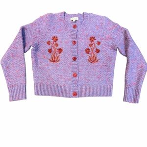 J.Crew Re-Imagined Fair Trade Embroidered Cardigan Sweater Size S